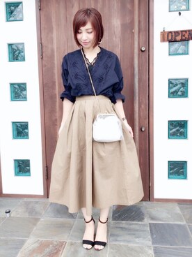 「Le Chione（ルキオネ）のアイテム」を使った、MIKUさん（レディース・158cm）の夏コーディネート