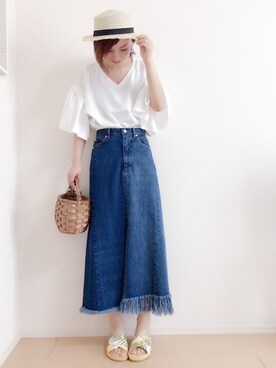 「JELLY BEANS」｜「アイテム（帽子）」を使った、MIKUさん（レディース・158cm）の夏コーディネート