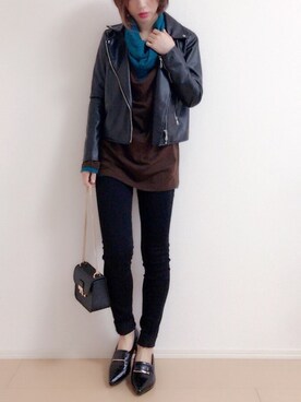 「GINETTE（ジネット）のアイテム」を使った、MIKUさん（レディース・158cm）の秋コーディネート