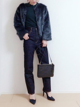 「Le Chione（ルキオネ）のアイテム」を使った、MIKUさん（レディース・158cm）の冬コーディネート