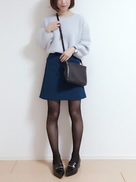 「GINETTE（ジネット）のアイテム」を使った、MIKUさん（レディース・158cm）の冬コーディネート