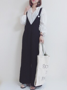 「thevirgnia」｜「アイテム（サロペット/オーバーオール）」を使った、MIKUさん（レディース・158cm）の春コーディネート