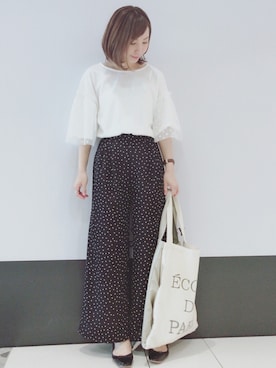 「リップスター」｜「アイテム（バレエシューズ）」を使った、MIKUさん（レディース・158cm）の春コーディネート