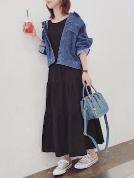 「FOSSIL（フォッシル）のアイテム（ハンドバッグ）」を使った、MIKUさん（レディース・158cm）の春コーディネート