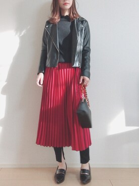 「GINETTE（ジネット）のアイテム」を使った、MIKUさん（レディース・158cm）の冬コーディネート