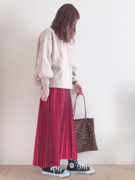 「CONVERSE（コンバース）のCONVERSE ALL STAR　ハイカットスニーカー（スニーカー）」を使った、MIKUさん（レディース・158cm）の冬コーディネート