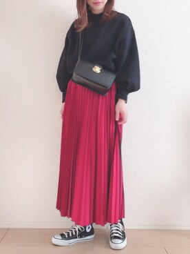 「CONVERSE（コンバース）のCONVERSE ALL STAR　ハイカットスニーカー（スニーカー）」を使った、MIKUさん（レディース・158cm）の冬コーディネート