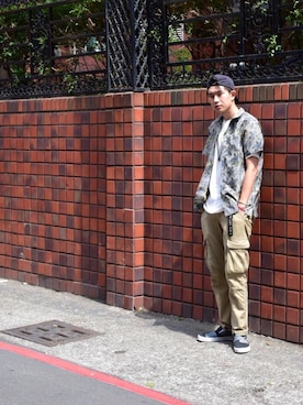 「expansion（エクスパンション）のアイテム」を使った、小眼さん（メンズ・182cm）の春コーディネート