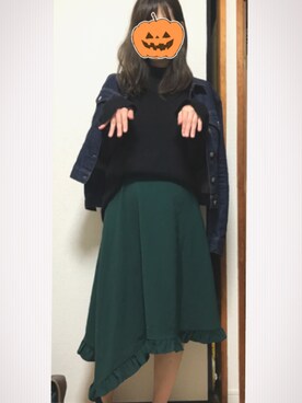 「wearhalloween2017」｜「アイテム（デニムジャケット）」を使った、こりん☺︎さん（レディース・164cm）の秋コーディネート