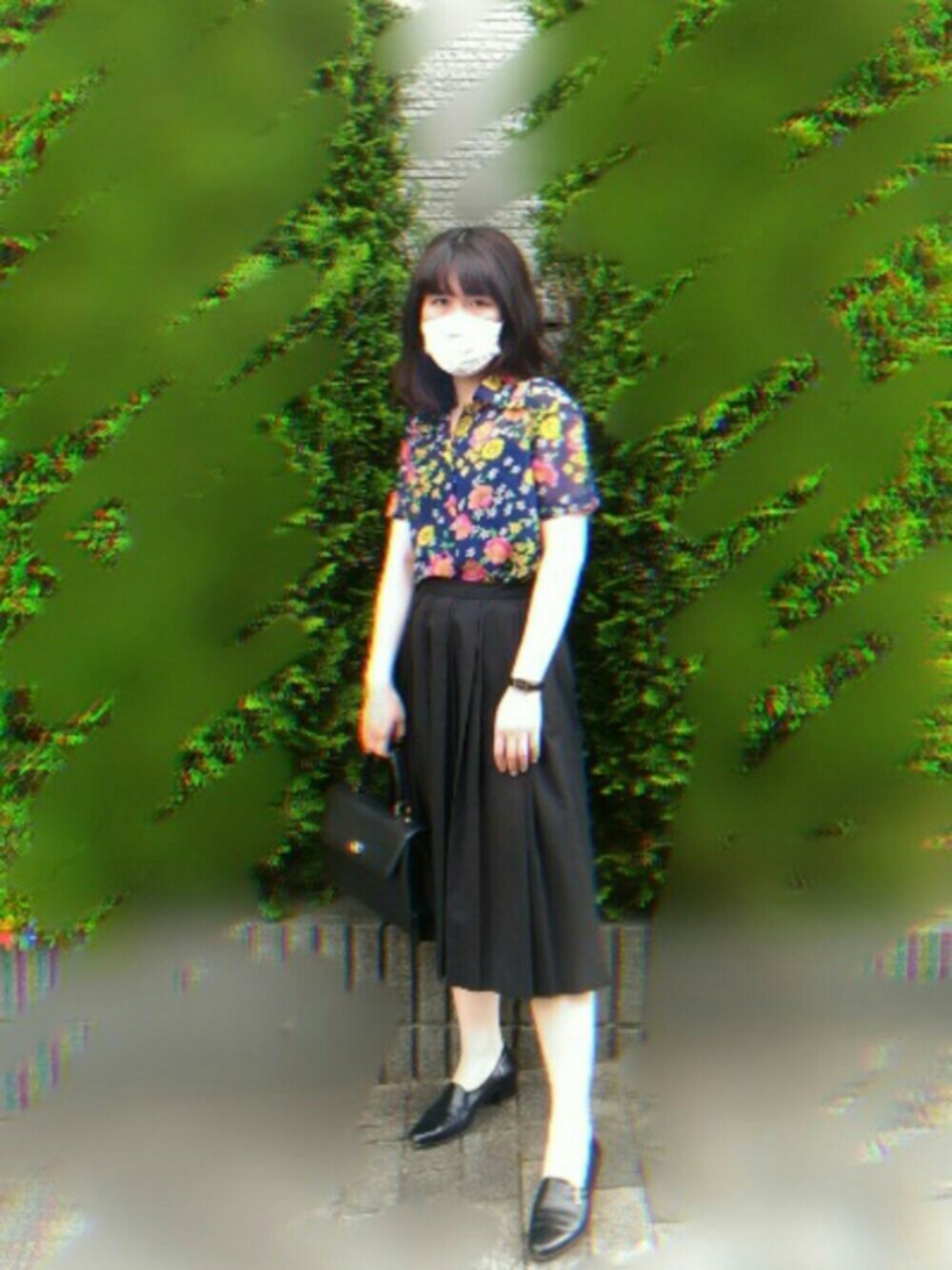 「古着、レトロ、复古、ヴィンテージ、VINTAGE」｜「VINTAGEのアイテム（シャツ/ブラウス、ブルー系）」を使った、松八さん（レディース・157cm）の夏コーディネートの1枚目の写真