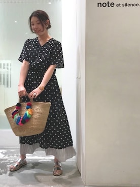 「ドット柄」｜tani ayanaさん（レディース・165cm）の春コーディネート