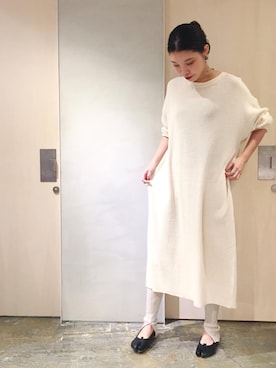 「袖ボリューム」｜「アイテム（レッグウェア）」を使った、tani ayanaさん（レディース・165cm）の秋コーディネート
