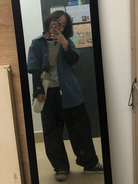 「Champion（チャンピオン）のアイテム（シャツ/ブラウス）」を使った、LeeSikieさん（レディース・150cm）の春コーディネート
