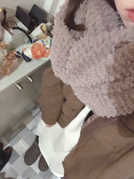 「Aunt Marie's（アントマリーズ）のAUNT MARIE'S バックプリーツフーディーワンピース（ワンピース）」を使った、まさん（レディース・163cm）の冬コーディネート