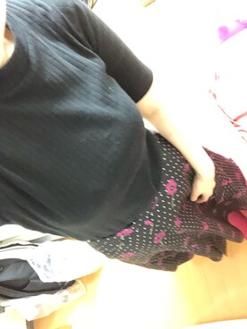 「UNIQLO（ユニクロ）のリブハイネックT（5分袖）（Tシャツ/カットソー）」を使った、まさん（レディース・163cm）の秋コーディネート