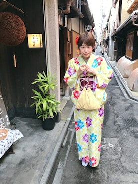 「ふりふ」｜「アイテム（浴衣）」を使った、__nさん（レディース・165cm）の春コーディネート