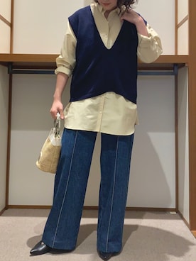 「CURRENTAGE（カレンテージ）のアイテム」を使った、ayanoさん（レディース・161cm）の春コーディネート