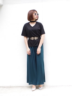 「ECLIN（エクラン）のアイテム」を使った、ECLINさん（レディース・160cm）の夏コーディネート