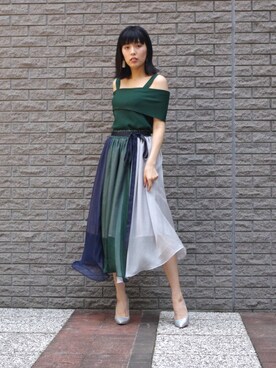 「ECLIN（エクラン）のアイテム」を使った、ECLINさん（レディース・167cm）の夏コーディネート