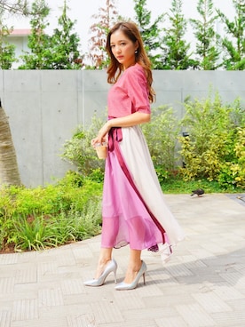 「ECLIN（エクラン）のアイテム」を使った、ECLINさん（レディース・160cm）の夏コーディネート