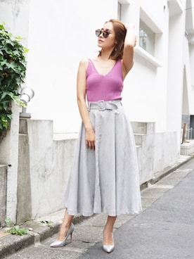 「ECLIN（エクラン）のアイテム」を使った、ECLINさん（レディース・160cm）の夏コーディネート