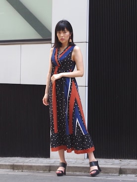 「ECLIN（エクラン）のアイテム」を使った、ECLINさん（レディース・167cm）の夏コーディネート