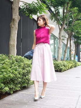 「ECLIN（エクラン）のアイテム」を使った、ECLINさん（レディース・166cm）の夏コーディネート