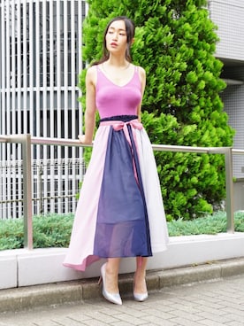 「ECLIN（エクラン）のアイテム」を使った、ECLINさん（レディース・163cm）の夏コーディネート