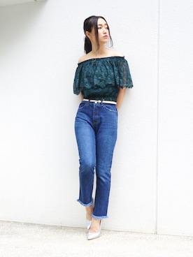 「ECLIN（エクラン）のアイテム」を使った、ECLINさん（レディース・163cm）の夏コーディネート