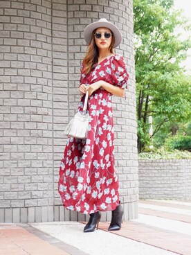 「ECLIN（エクラン）のアイテム（ワンピース）」を使った、ECLINさん（レディース・160cm）の夏コーディネート