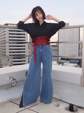 「ECLIN（エクラン）のアイテム」を使った、ECLINさん（レディース・160cm）の夏コーディネート