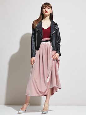 「アイテム（キャミソール、レッド系）」を使った、ECLINさん（レディース・160cm）の夏コーディネート