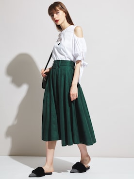 「ECLIN（エクラン）のアイテム」を使った、ECLINさん（レディース・174cm）の夏コーディネート