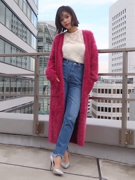 「ロングカーディガン」｜ECLINさん（レディース・160cm）の秋コーディネート