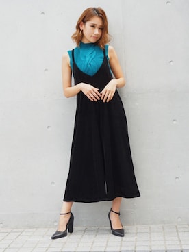 「ECLIN（エクラン）のアイテム（つなぎ/オールインワン）」を使った、ECLINさん（レディース・160cm）の秋コーディネート