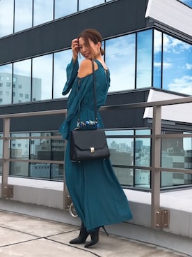 「ECLIN（エクラン）のアイテム（ワンピース）」を使った、ECLINさん（レディース・160cm）の秋コーディネート