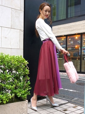 「ECLIN（エクラン）のアイテム」を使った、ECLINさん（レディース・167cm）の秋コーディネート