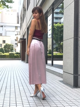 「アイテム（キャミソール、レッド系）」を使った、ECLINさん（レディース・160cm）の秋コーディネート