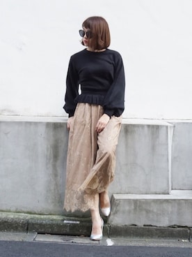 「ECLIN（エクラン）のアイテム」を使った、ECLINさん（レディース・166cm）の秋コーディネート