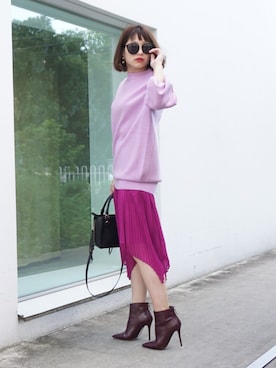 「ECLIN（エクラン）のアイテム」を使った、ECLINさん（レディース・166cm）の秋コーディネート