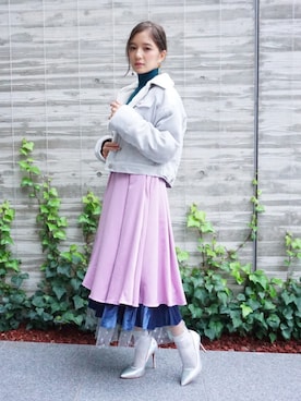 「ECLIN（エクラン）のアイテム（その他アウター）」を使った、ECLINさん（レディース・160cm）の秋コーディネート