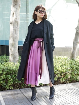 「ECLIN（エクラン）のアイテム」を使った、ECLINさん（レディース・166cm）の秋コーディネート