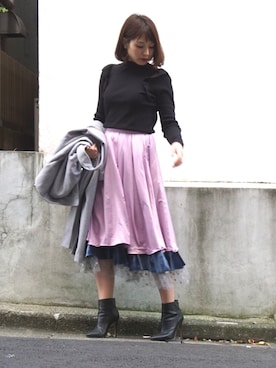 「ECLIN（エクラン）のアイテム」を使った、ECLINさん（レディース・166cm）の秋コーディネート