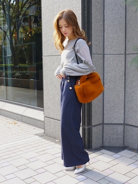 「ECLIN（エクラン）のアイテム」を使った、ECLINさん（レディース・158cm）の秋コーディネート