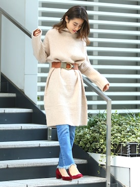 「ECLIN（エクラン）のアイテム（ワンピース）」を使った、ECLINさん（レディース・162cm）の秋コーディネート