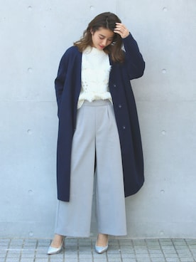 「ECLIN（エクラン）のアイテム（その他アウター）」を使った、ECLINさん（レディース・162cm）の秋コーディネート
