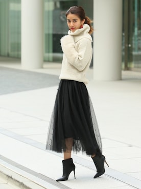 「ECLIN（エクラン）のアイテム」を使った、ECLINさん（レディース・162cm）の秋コーディネート