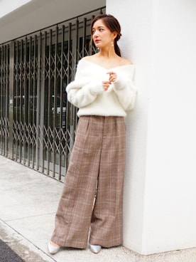 「ECLIN（エクラン）のアイテム」を使った、ECLINさん（レディース・158cm）の秋コーディネート