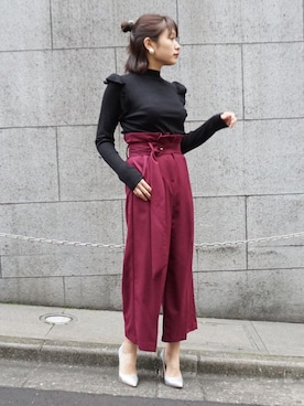 「ECLIN（エクラン）のアイテム」を使った、ECLINさん（レディース・166cm）の冬コーディネート