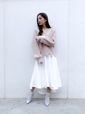 「ECLIN（エクラン）のアイテム」を使った、ECLINさん（レディース・158cm）の冬コーディネート